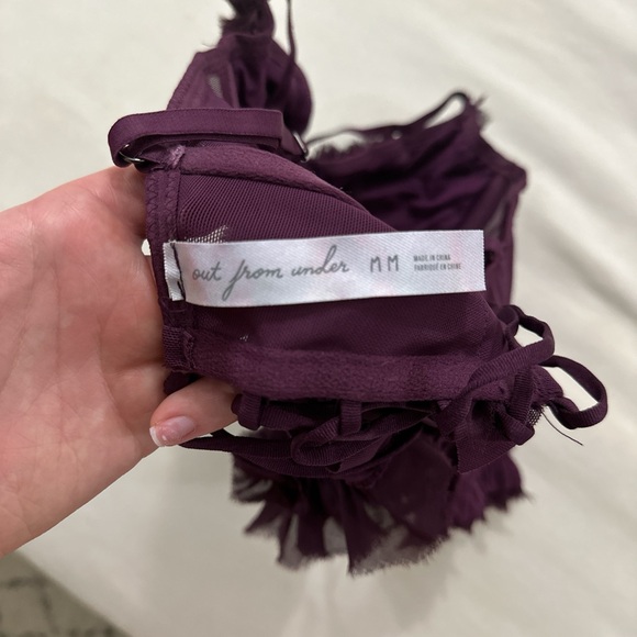 Plum colored corset top with ruffles - Picture 3 of 3